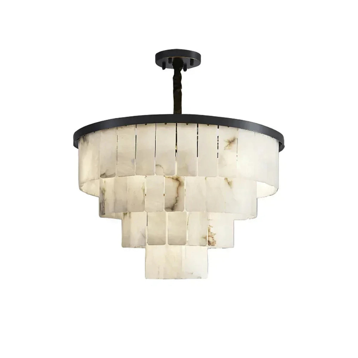 Tiered Chandelier in alabaster for Dining Room light fixture by AUVIELIGHT