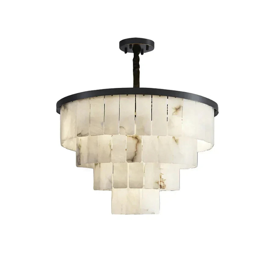Tiered Chandelier in alabaster for Dining Room light fixture by AUVIELIGHT