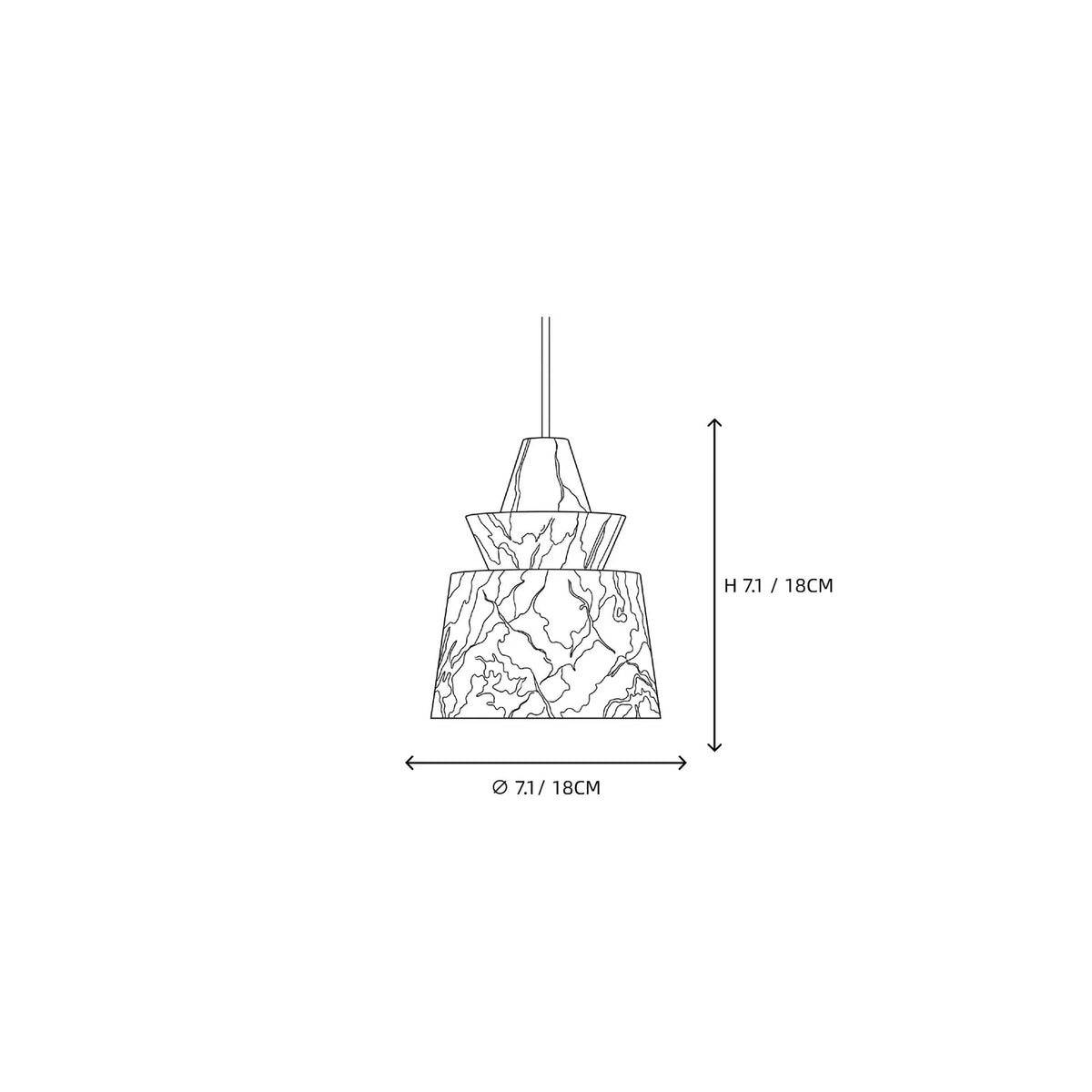 Tiered Geometric Pendant Light in alabaster for Kitchen Island by AUVIELIGHT