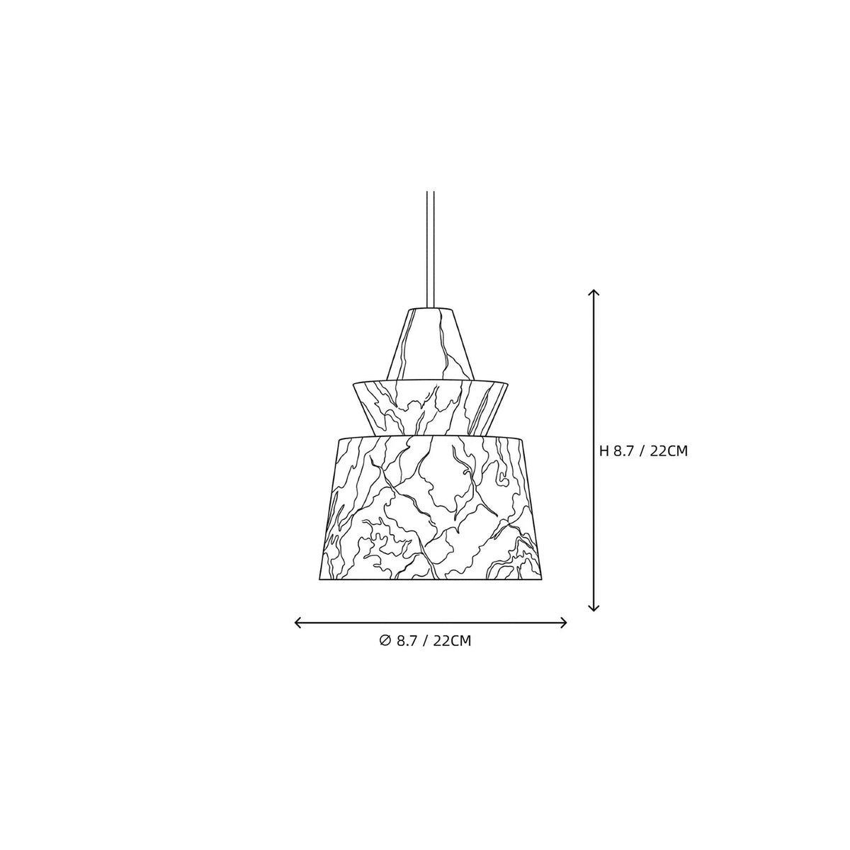 Tiered Geometric Pendant Light in alabaster for Kitchen Island by AUVIELIGHT