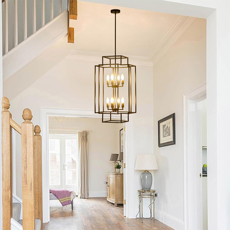Tiered Square Chandelier for Dining Room by AUVIELIGHT