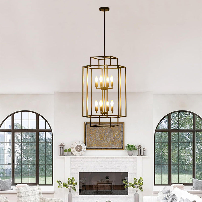 Tiered Square Chandelier for Dining Room by AUVIELIGHT