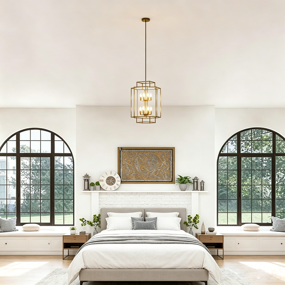 Tiered Square Chandelier for Dining Room by AUVIELIGHT