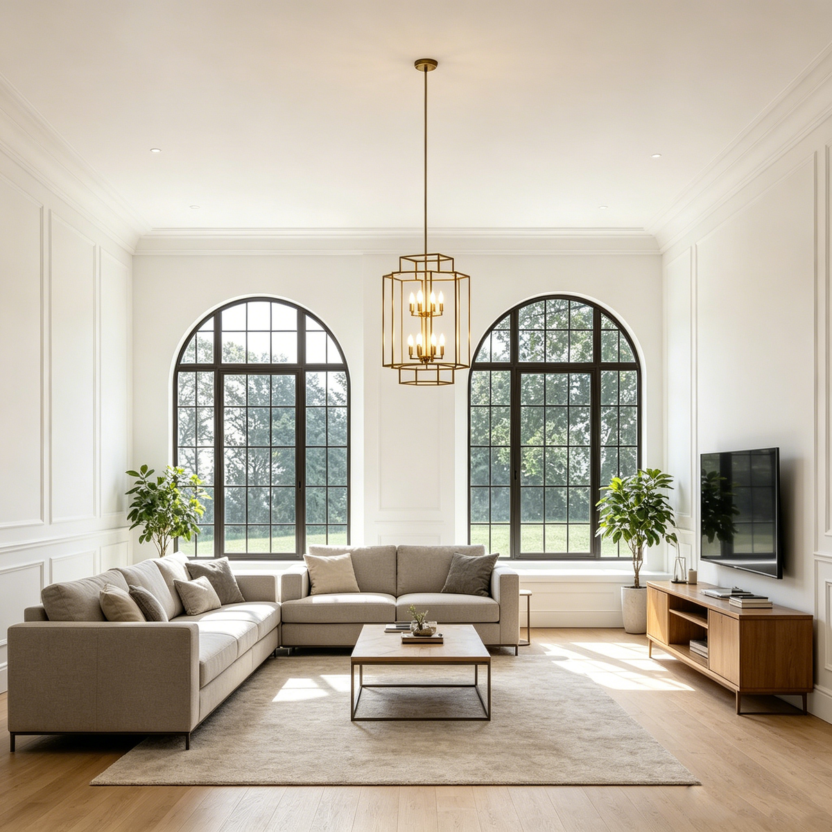 Tiered Square Chandelier for Dining Room by AUVIELIGHT