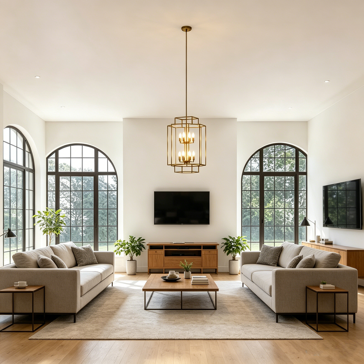 Tiered Square Chandelier for Dining Room by AUVIELIGHT