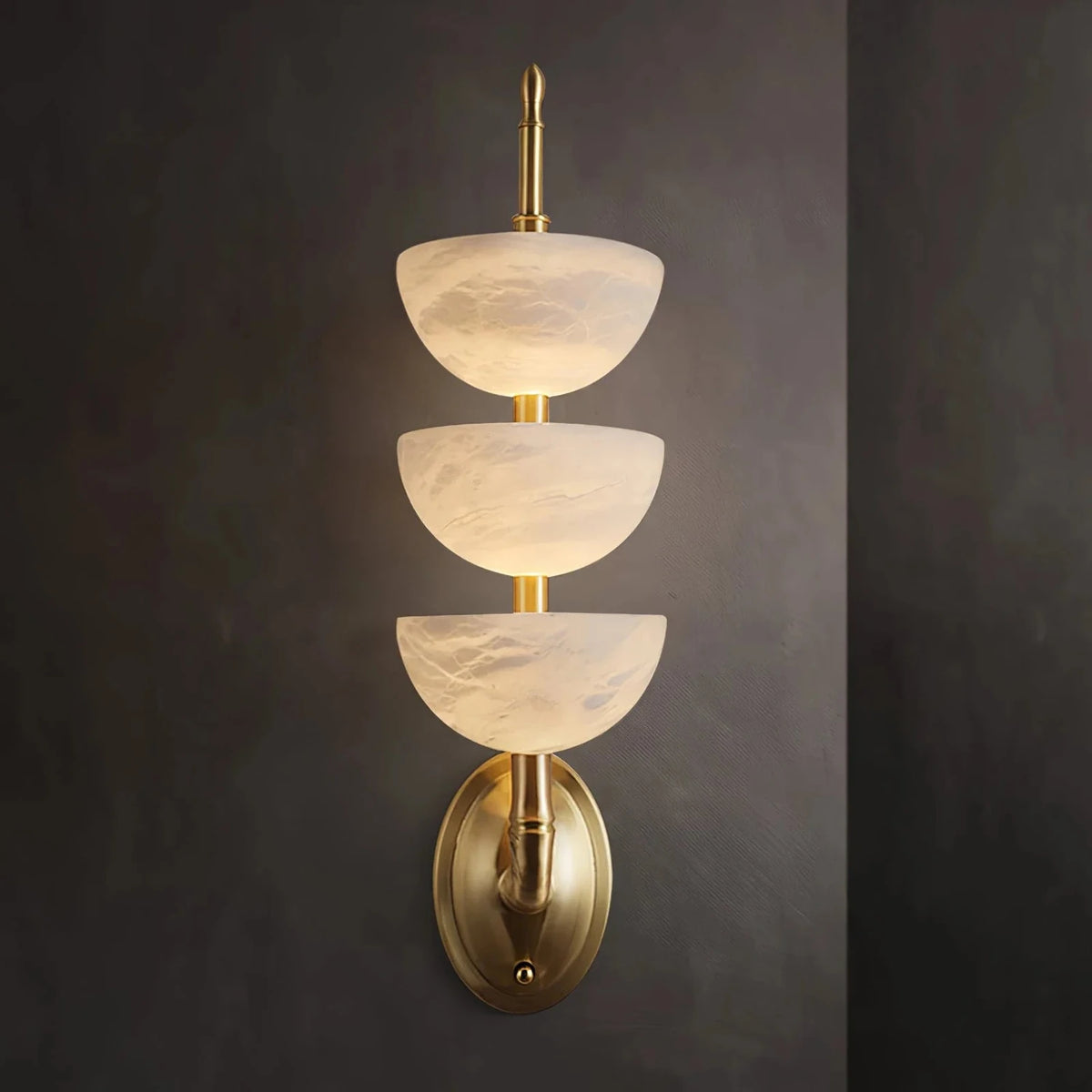 Tiered Wall Sconce in alabaster for Hallway light fixture by AUVIELIGHT