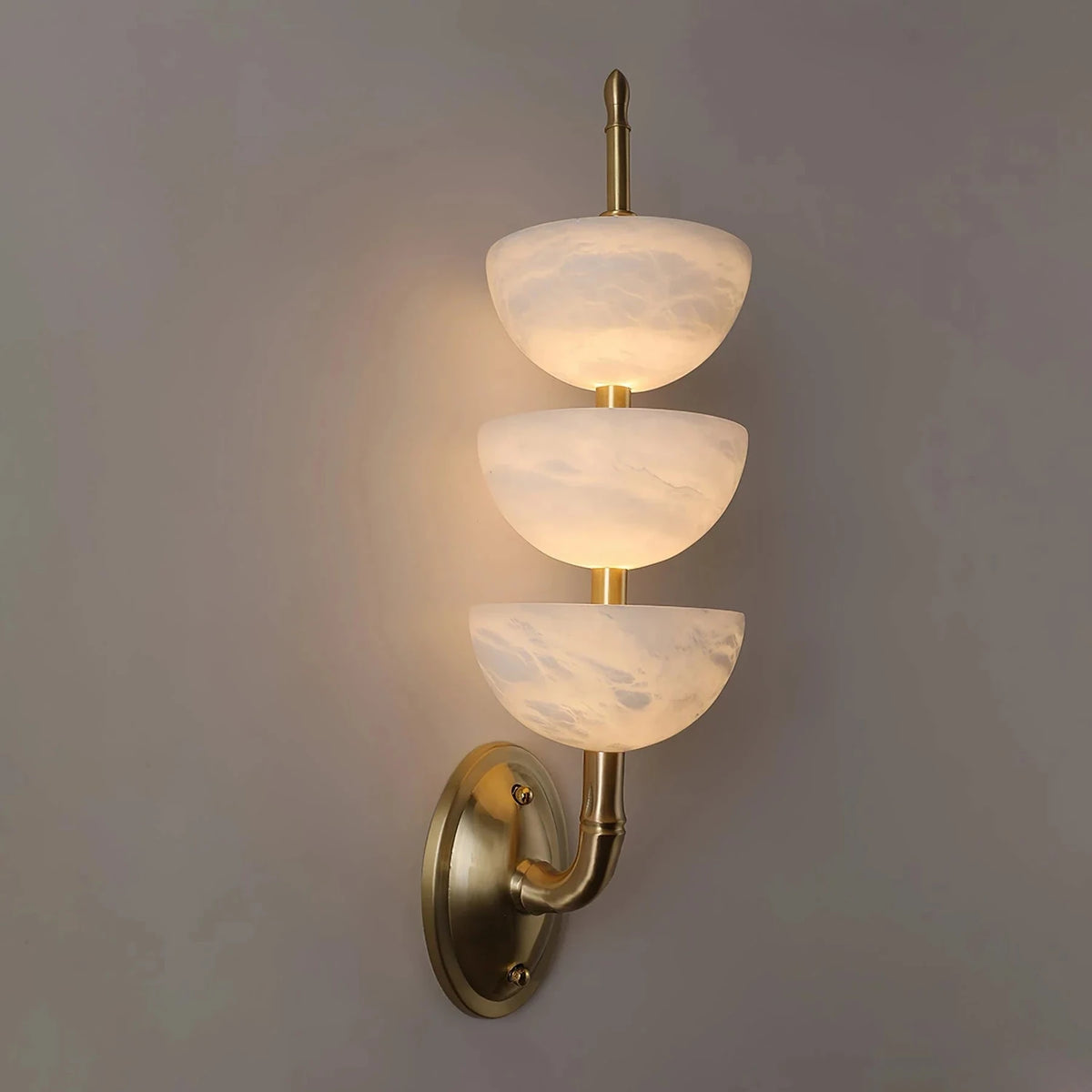 Tiered Wall Sconce in alabaster for Hallway light fixture by AUVIELIGHT