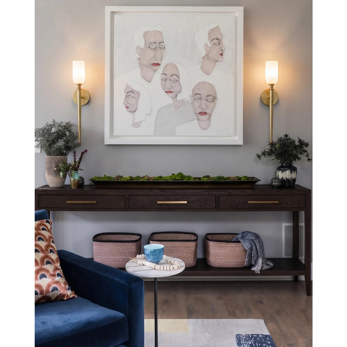 Torch Wall Sconce in alabaster for Hallway by AUVIELIGHT