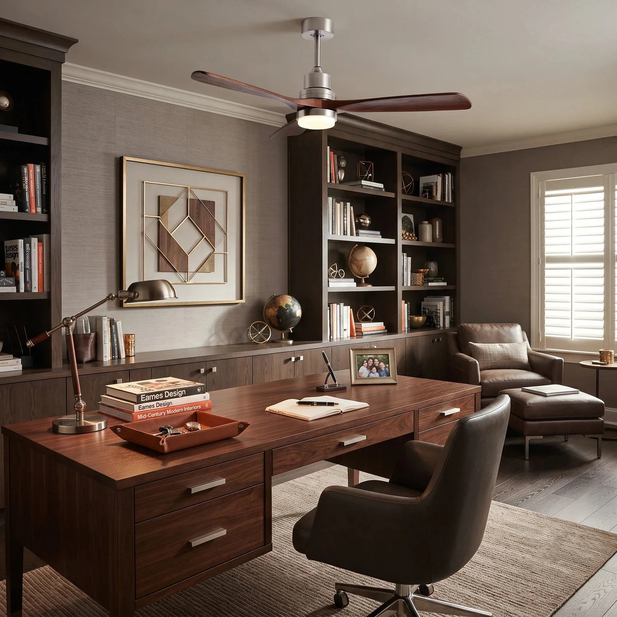 Tri-Blade Ceiling Fan Light for Living Room by AUVIELIGHT