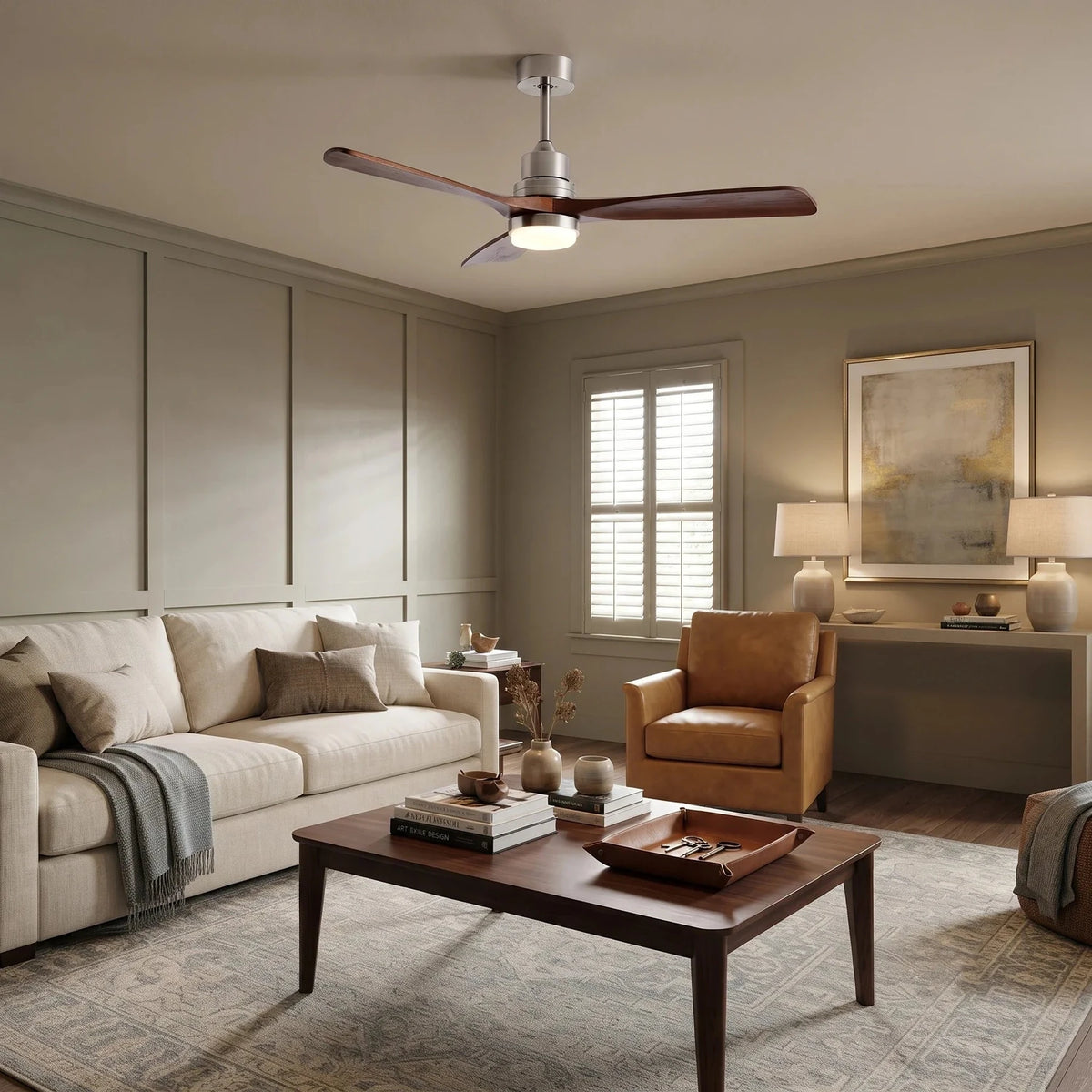 Tri-Blade Ceiling Fan Light for Living Room by AUVIELIGHT