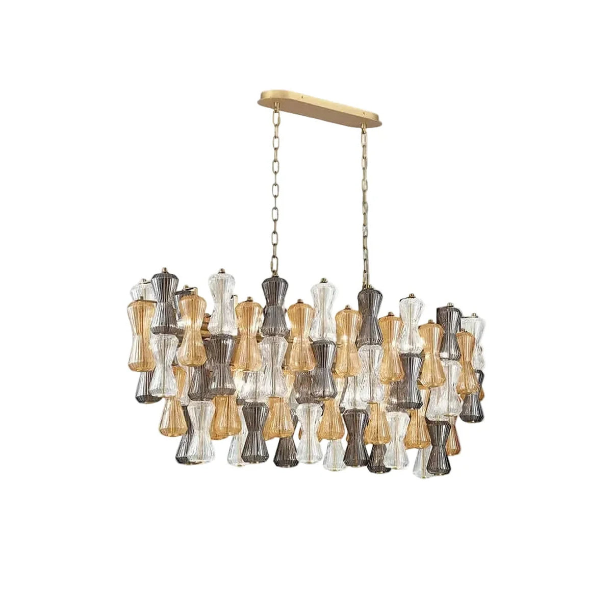 Tricolor Linear Chandelier in murano glass for Dining Room by AUVIELIGHT