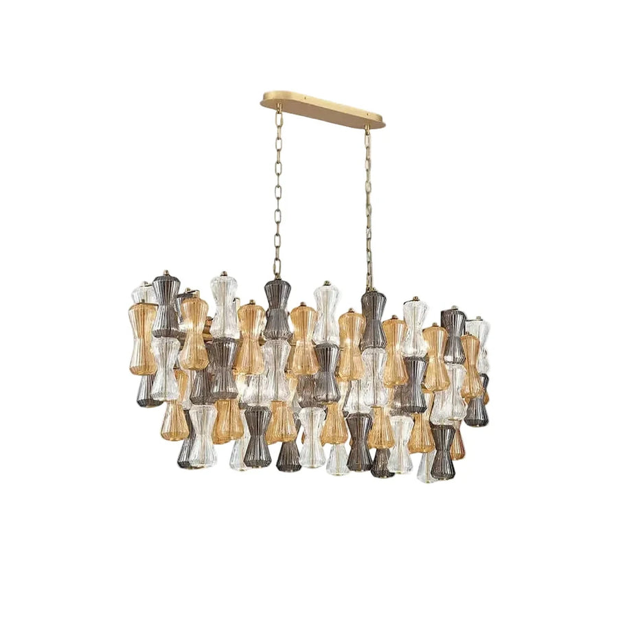 Tricolor Linear Chandelier in murano glass for Dining Room by AUVIELIGHT