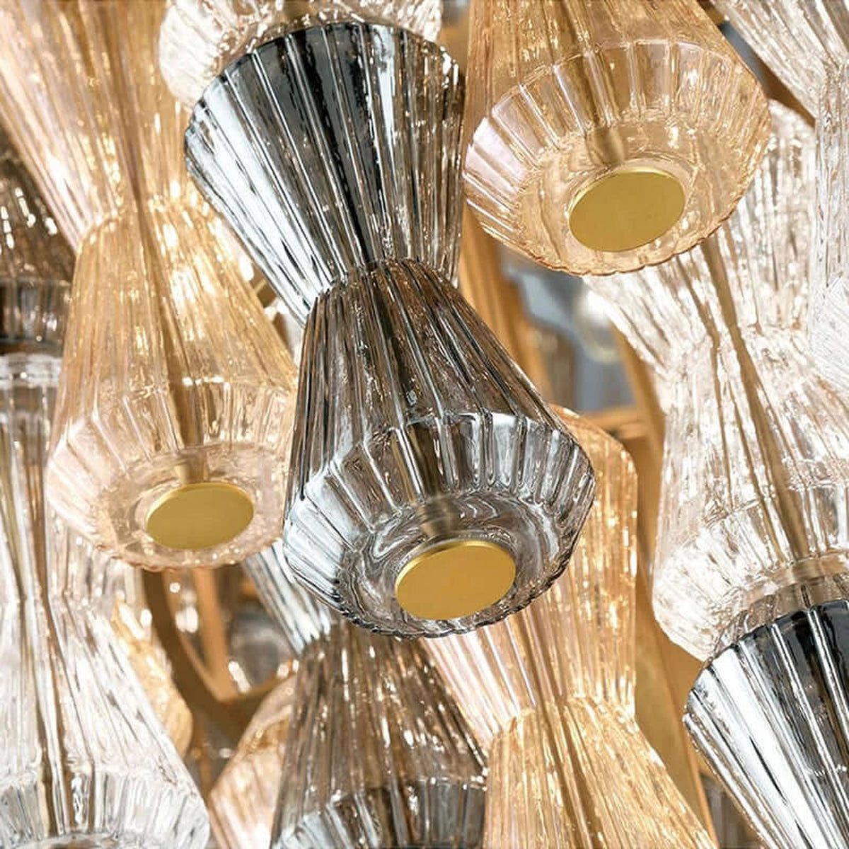 Tricolor Linear Chandelier in murano glass for Dining Room by AUVIELIGHT