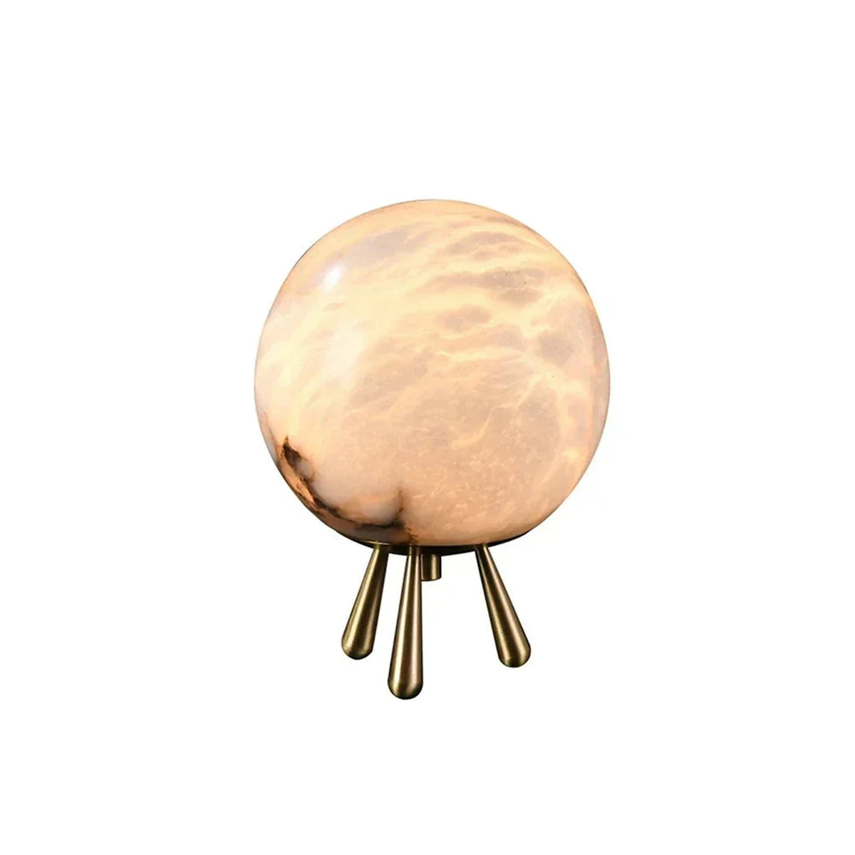 Tripod Lamp in alabaster for Living Room light fixture by AUVIELIGHT, ∅ 5.9″ x H 7.9″ / Gold + White / AU plug and 7 other sizes