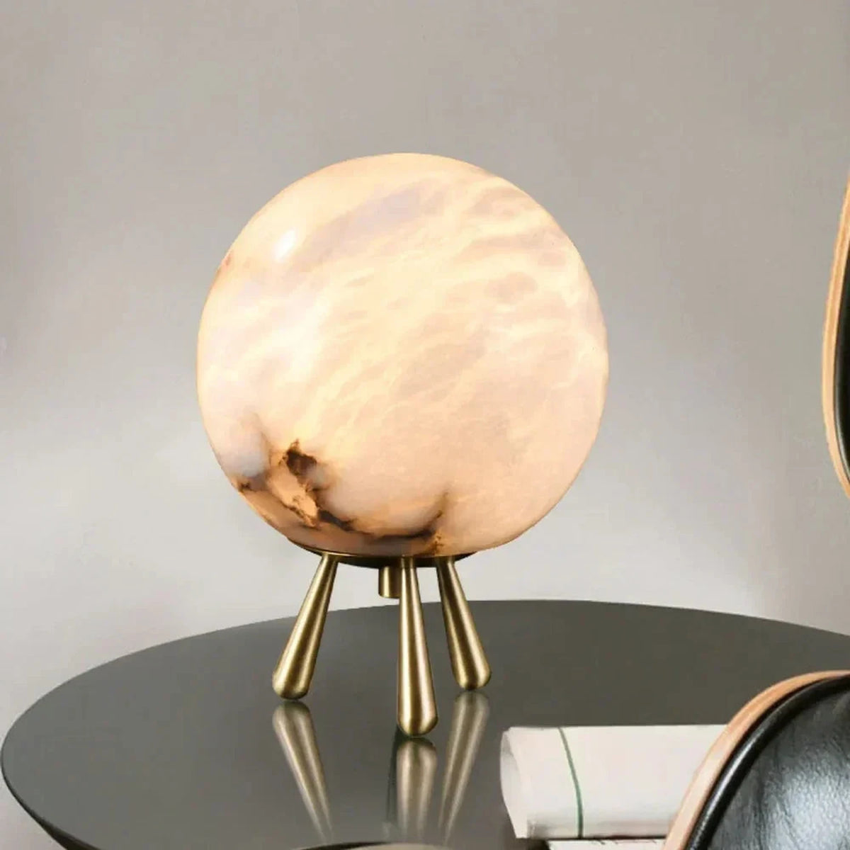Tripod Lamp in alabaster for Living Room light fixture by AUVIELIGHT