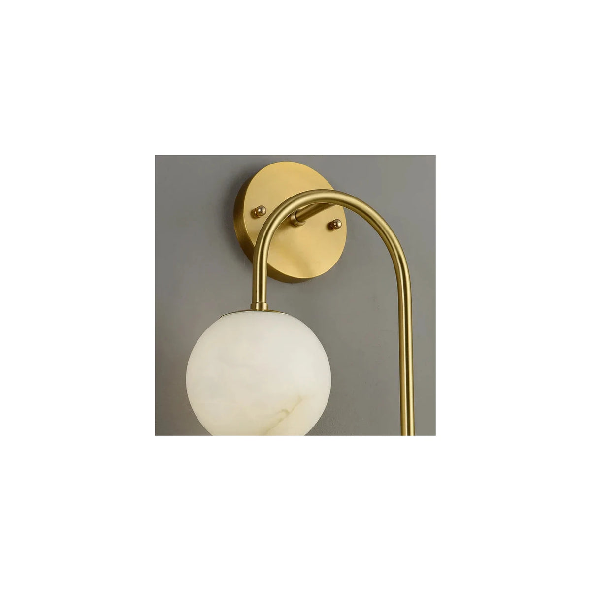 Twin-Arm Brass Alabaster Globe Wall Sconce light fixture by AUVIELIGHT