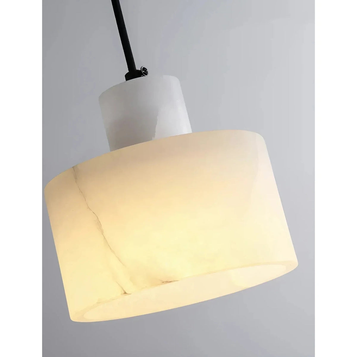 Two-Tier Drum Pendant Light in alabaster for Kitchen Island by AUVIELIGHT