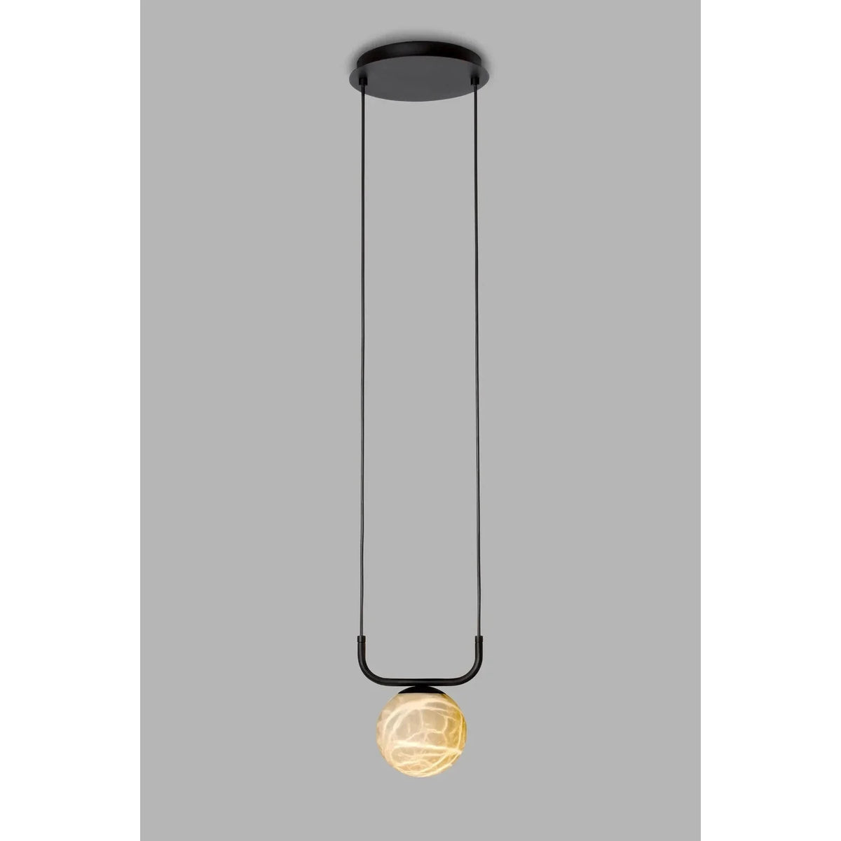 U-Bracket Globe Pendant Light in alabaster for Kitchen Island by AUVIELIGHT