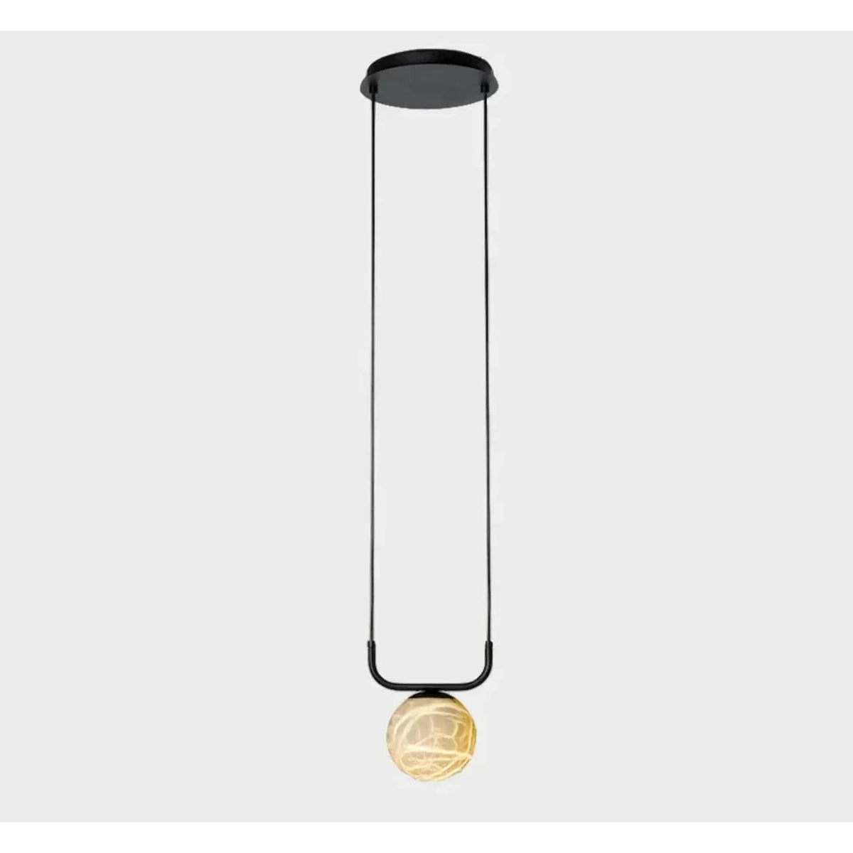 U-Bracket Globe Pendant Light in alabaster for Kitchen Island by AUVIELIGHT
