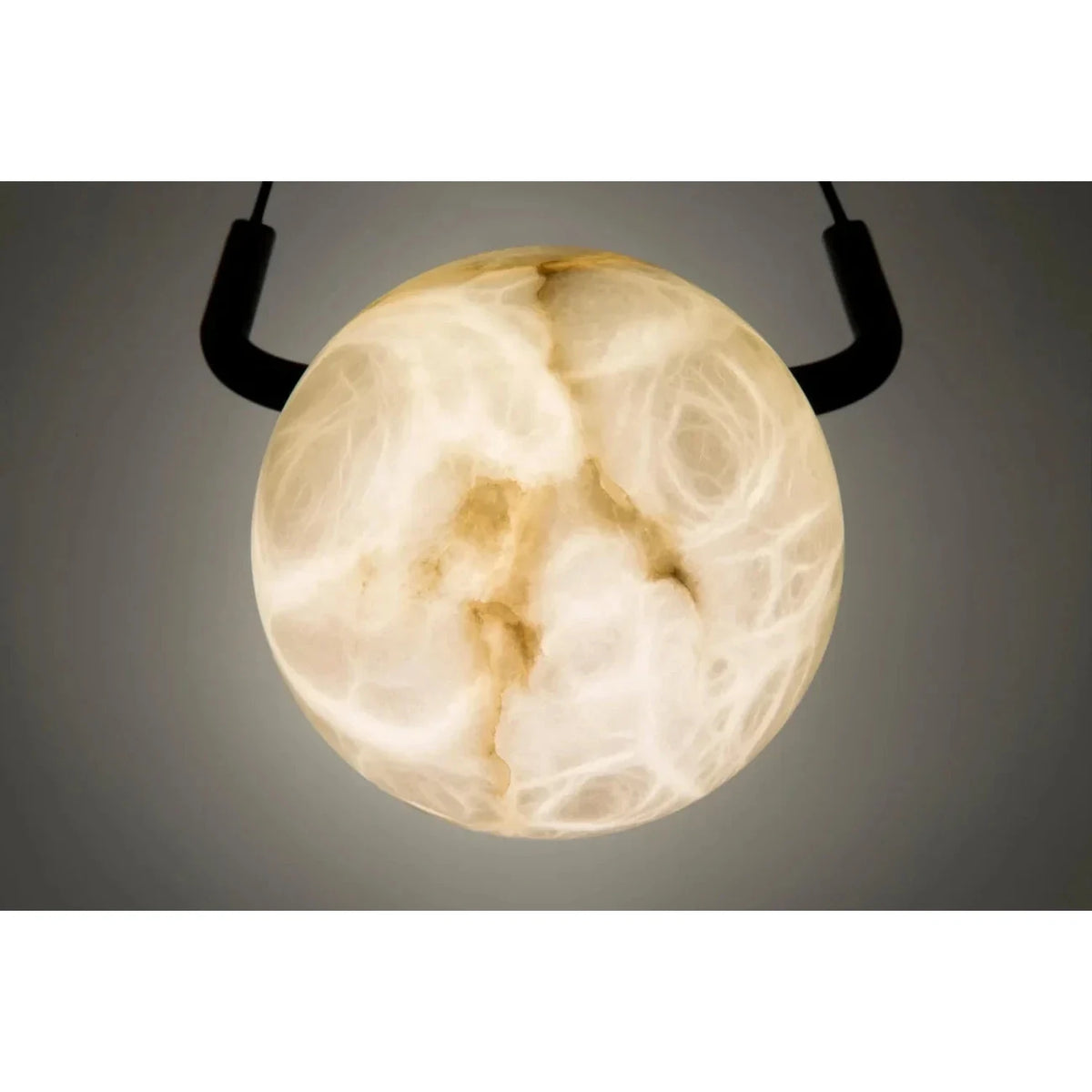 U-Bracket Globe Pendant Light in alabaster for Kitchen Island by AUVIELIGHT