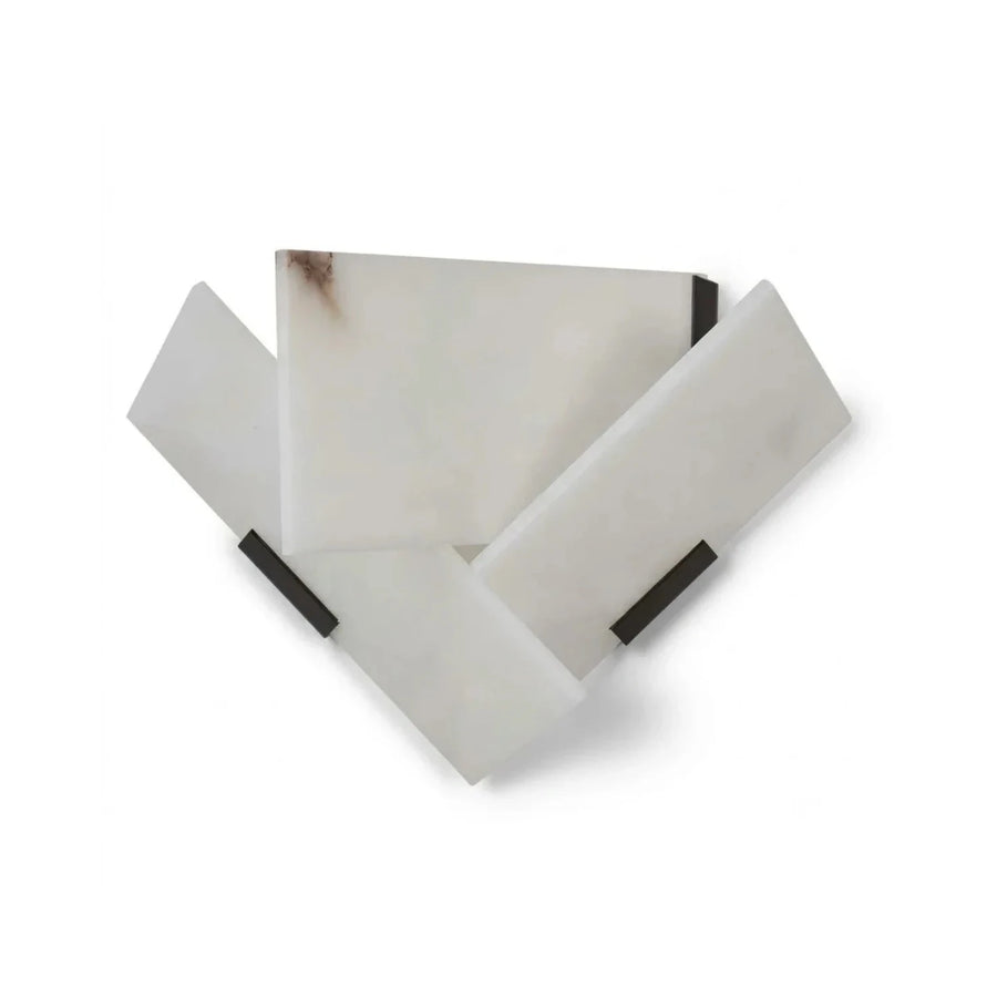 Vein Light in stone for Living Room by AUVIELIGHT, Left ∅ 11.9"x H 8.3" / 30cm x H 21cm / White / Warm Light