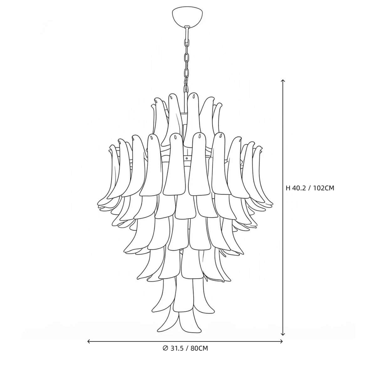 Venezia IceHorn Murano Glass Chandelier light fixture by AUVIELIGHT