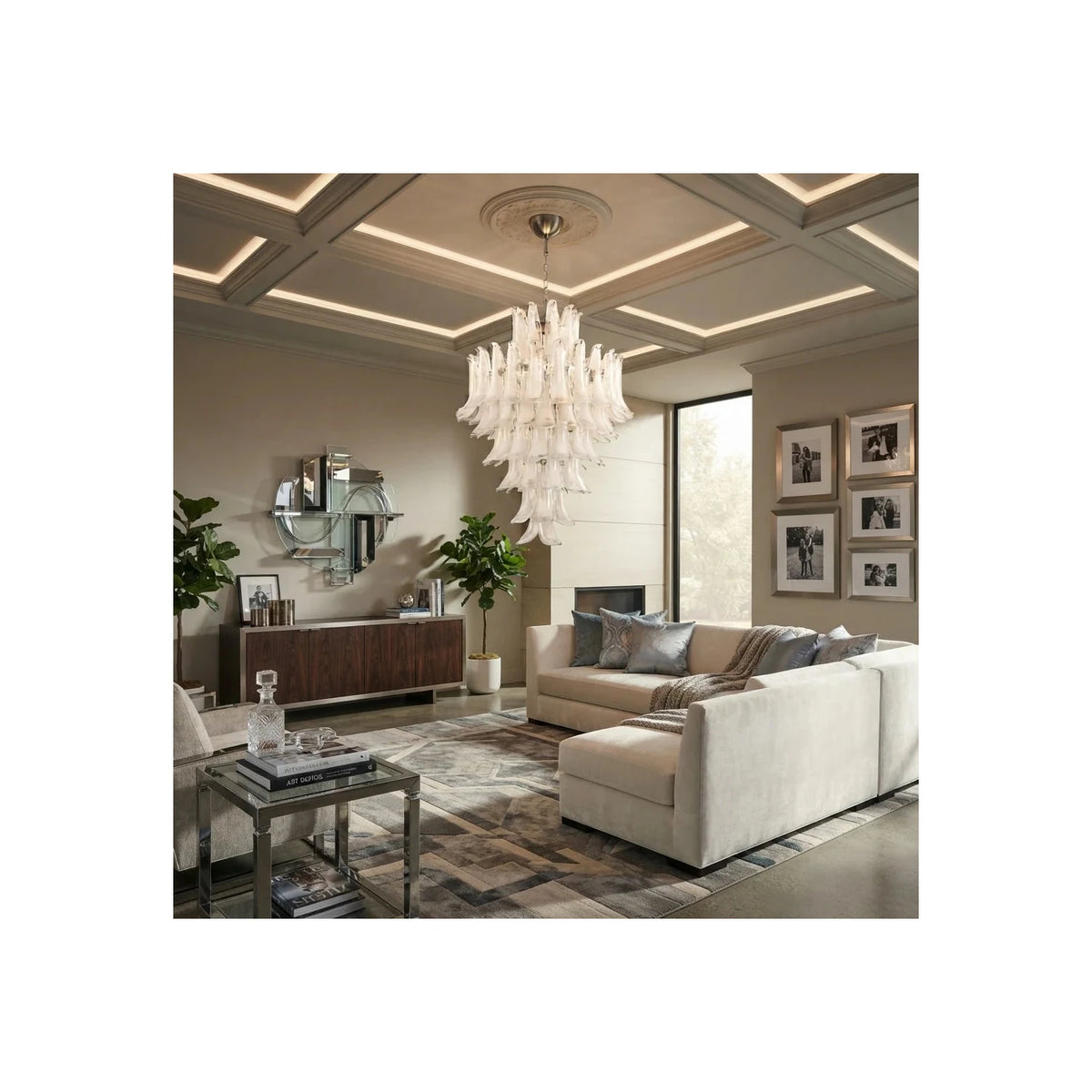 Venezia IceHorn Murano Glass Chandelier light fixture by AUVIELIGHT