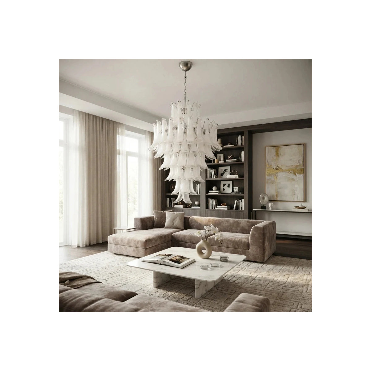 Venezia IceHorn Murano Glass Chandelier light fixture by AUVIELIGHT