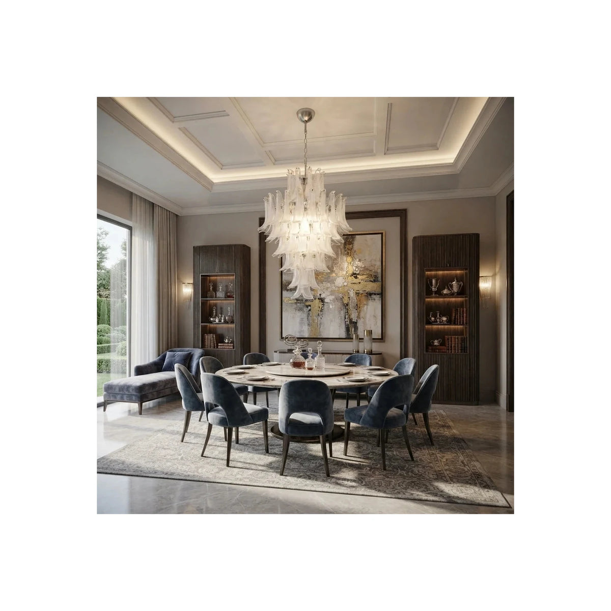 Venezia IceHorn Murano Glass Chandelier light fixture by AUVIELIGHT