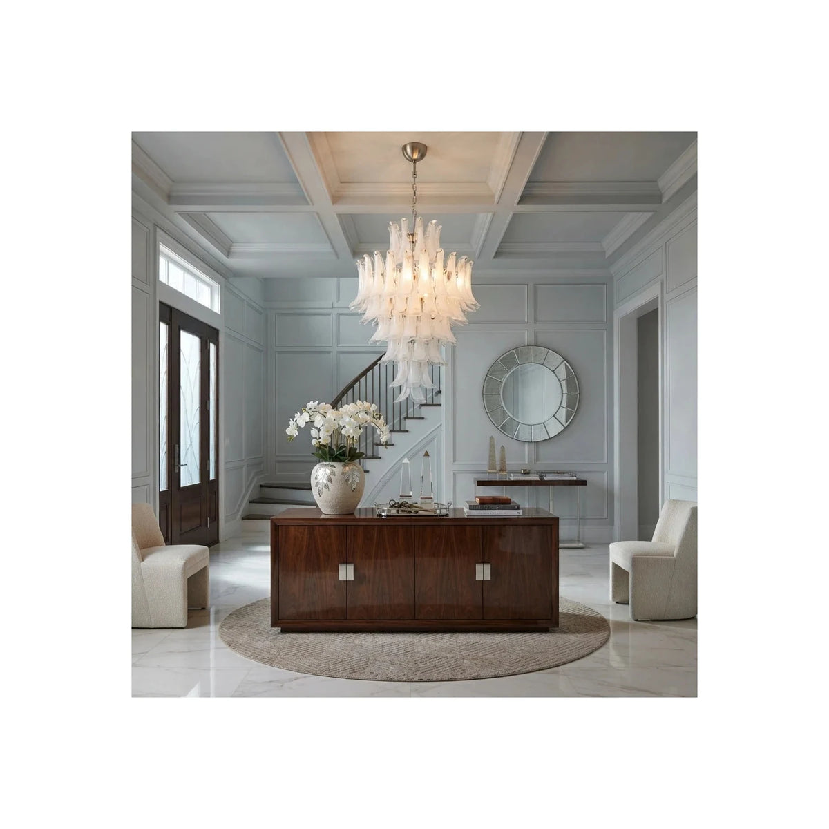 Venezia IceHorn Murano Glass Chandelier light fixture by AUVIELIGHT