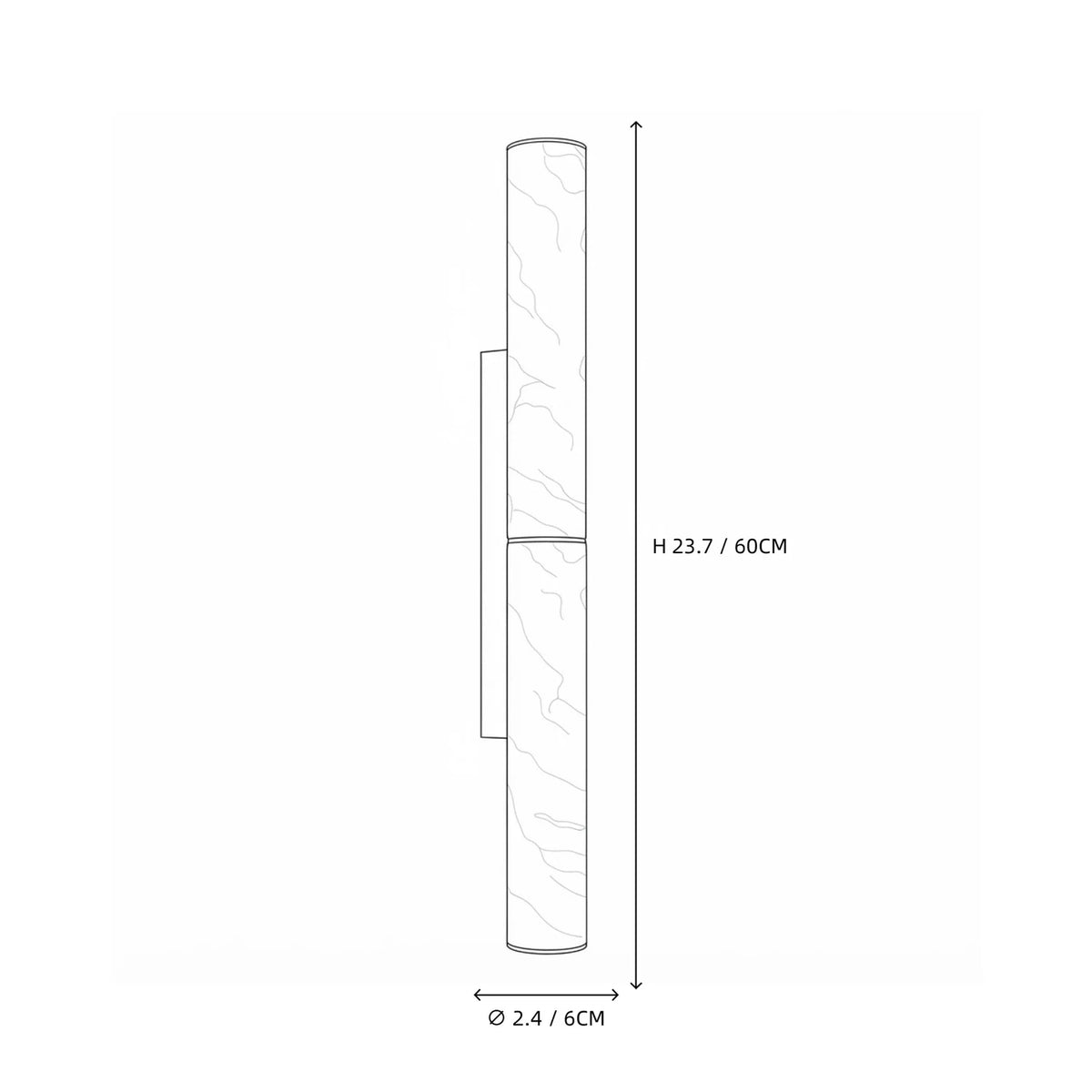 Vertical Alabaster Tube Wall Sconce light fixture by AUVIELIGHT