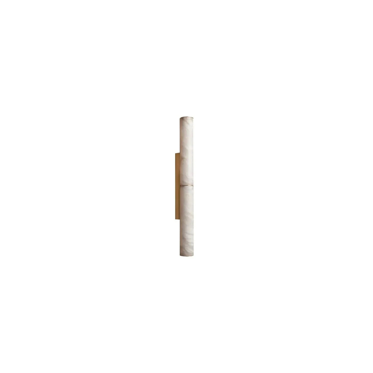Vertical Alabaster Tube Wall Sconce light fixture by AUVIELIGHT, ∅ 2.4″ x H 15.8″ / Brass & White and 2 other sizes