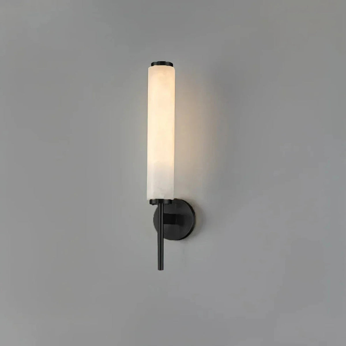 Vertical Wall Light in alabaster for Hallway by AUVIELIGHT, 1 head D 10cm x H 47cm / ∅ 3.9″ x H 18.5″ / Black＆White