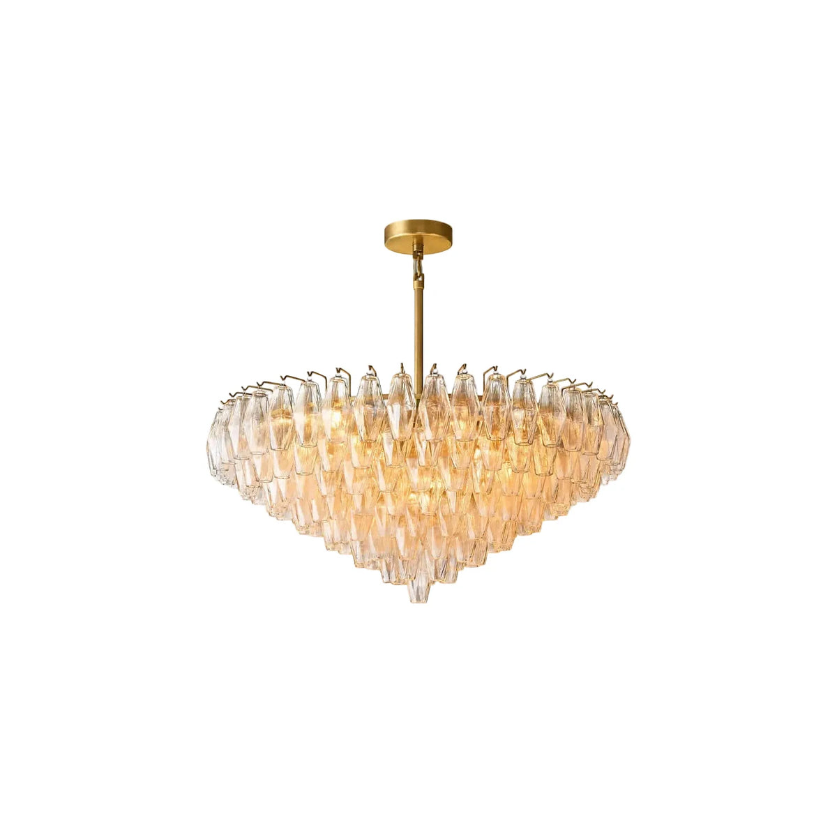 Vintage Murano Style Tiered Diamond Prism Glass Chandelier light fixture by AUVIELIGHT