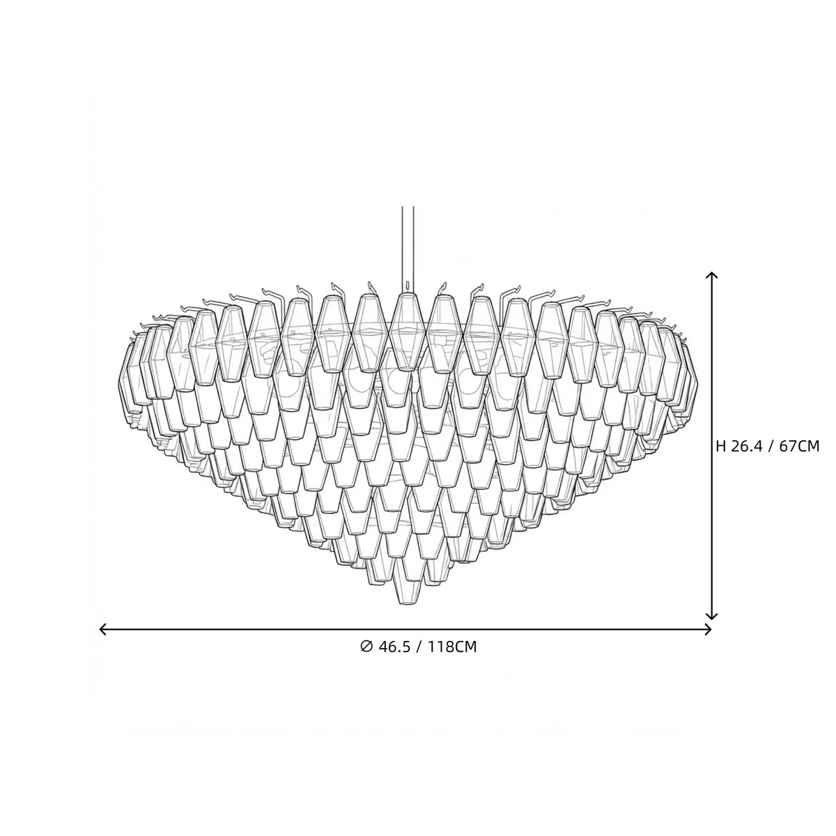 Vintage Murano Style Tiered Diamond Prism Glass Chandelier light fixture by AUVIELIGHT