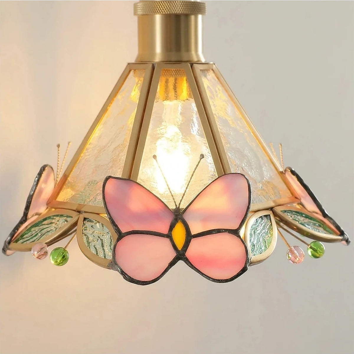 Vintage Tiffany Style Stained Glass Butterfly Wall Sconce light fixture by AUVIELIGHT