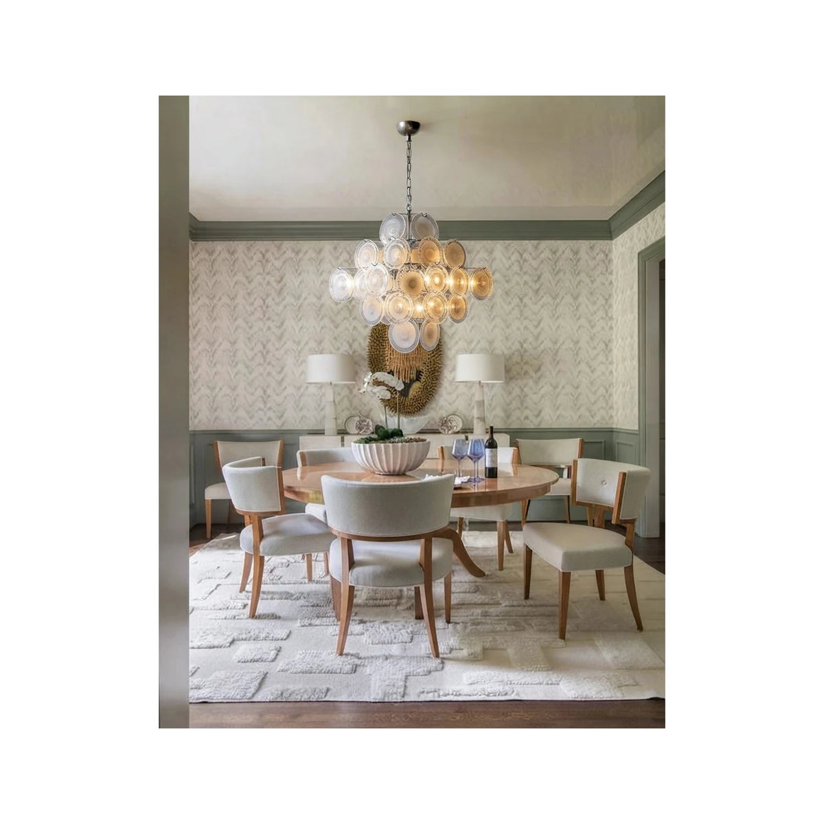 VistoDisc Italian Murano Glass Chandelier light fixture by AUVIELIGHT