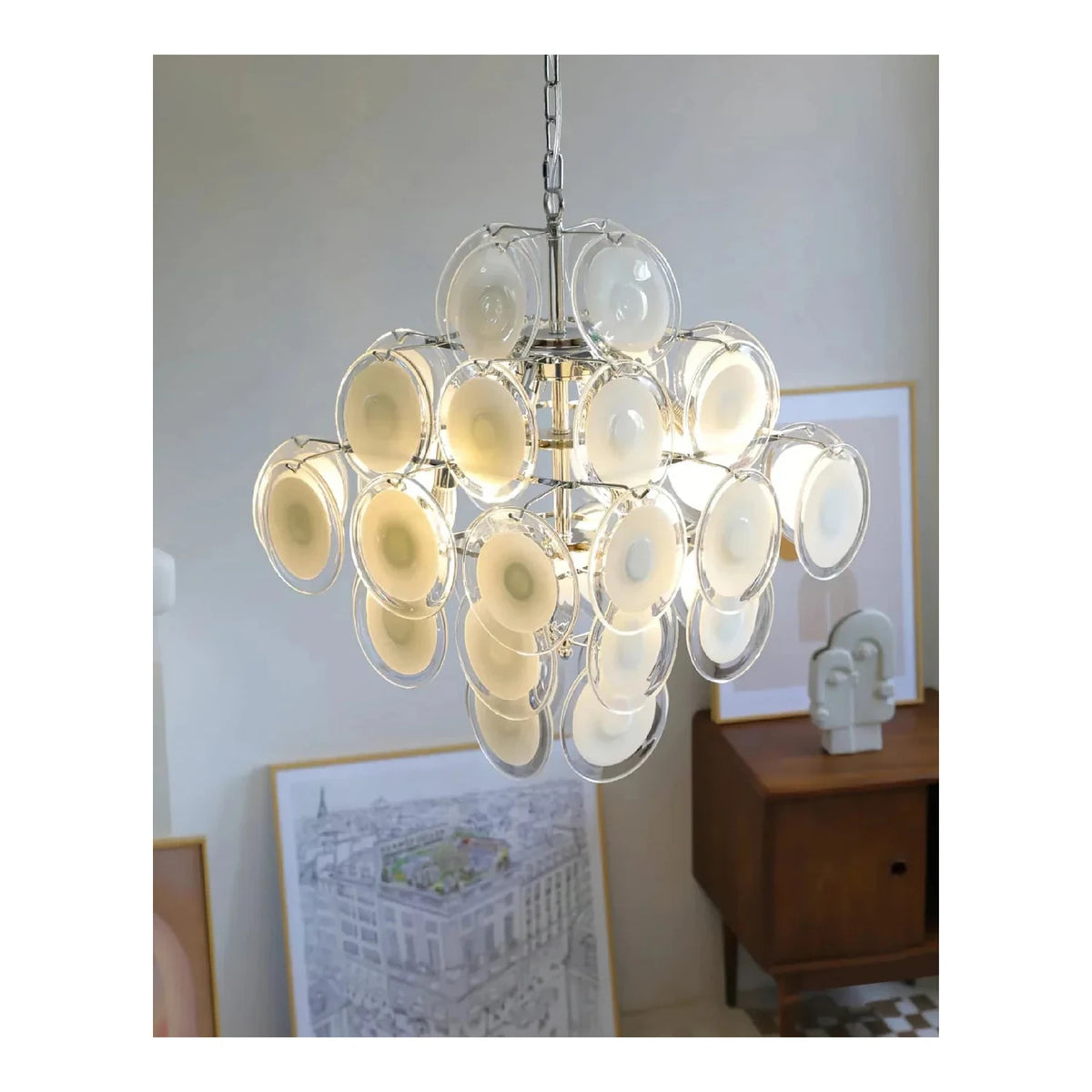 VistoDisc Italian Murano Glass Chandelier light fixture by AUVIELIGHT