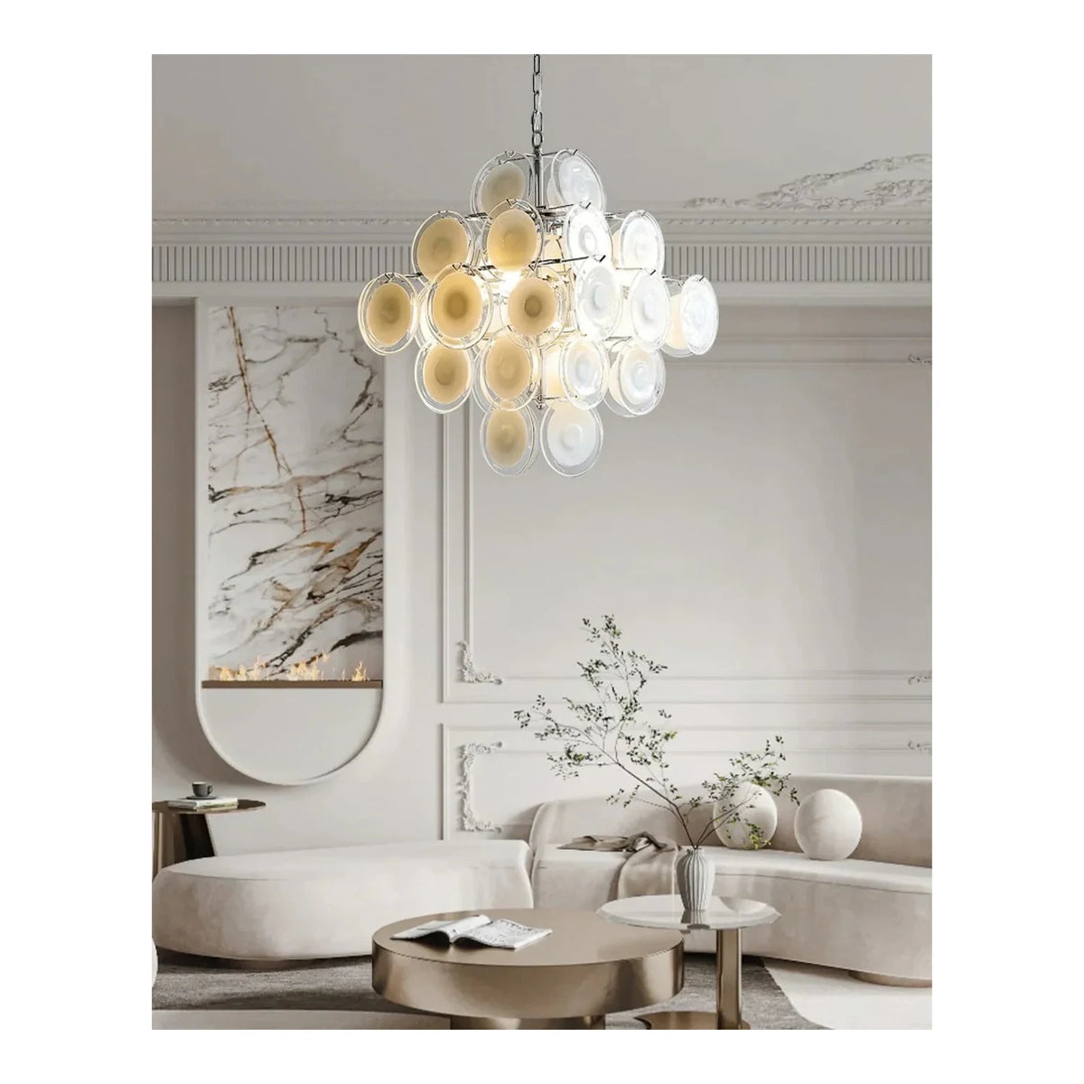 VistoDisc Italian Murano Glass Chandelier light fixture by AUVIELIGHT