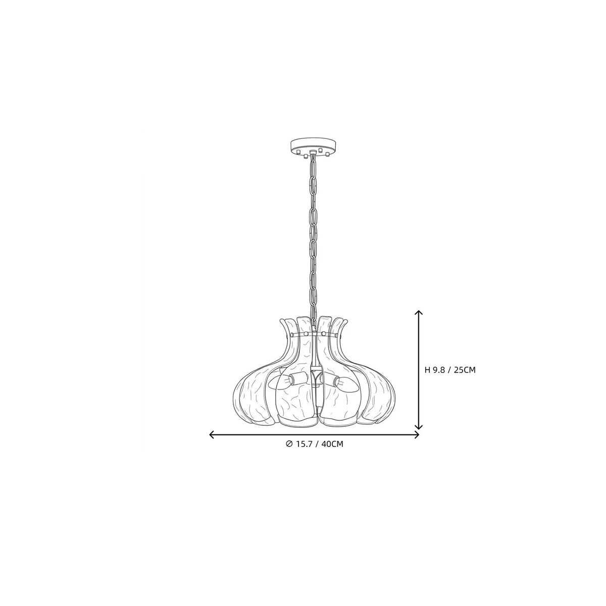 Water Ripple Fluted Chandelier in glass for Dining Room by AUVIELIGHT