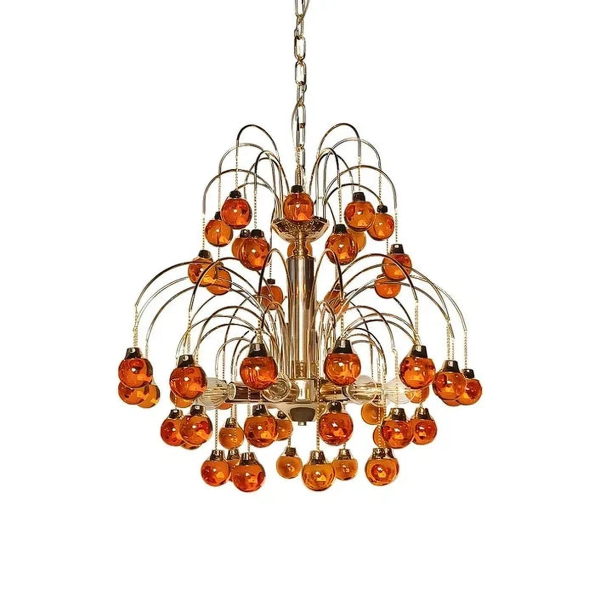 Waterfall Globe Chandelier in glass for Dining Room light fixture by AUVIELIGHT