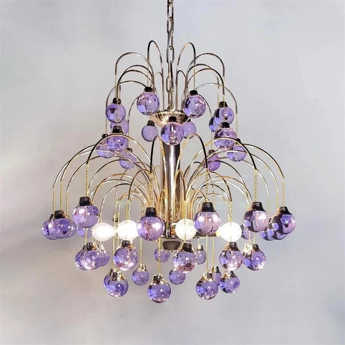 Waterfall Globe Chandelier in glass for Dining Room light fixture by AUVIELIGHT