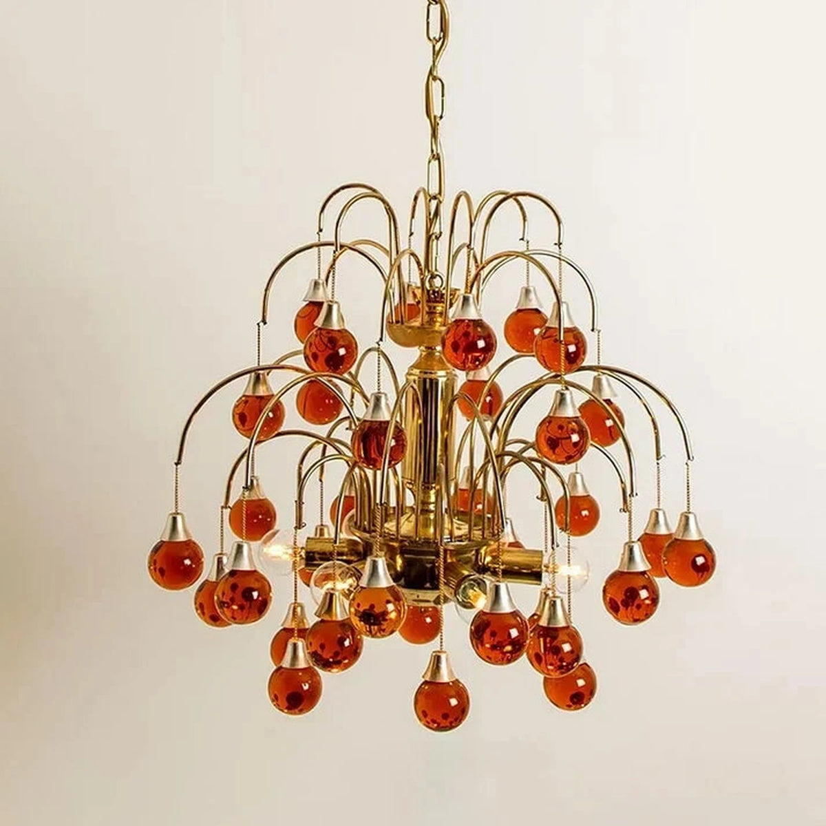 Waterfall Globe Chandelier in glass for Dining Room light fixture by AUVIELIGHT