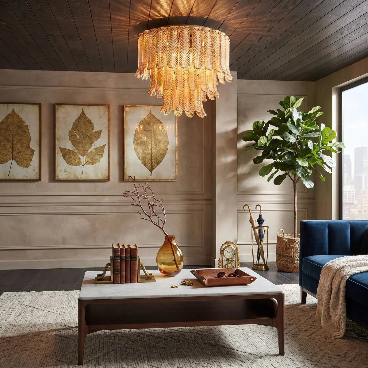 Waterfall Wall Sconce in amber crystal for Hallway light fixture by AUVIELIGHT