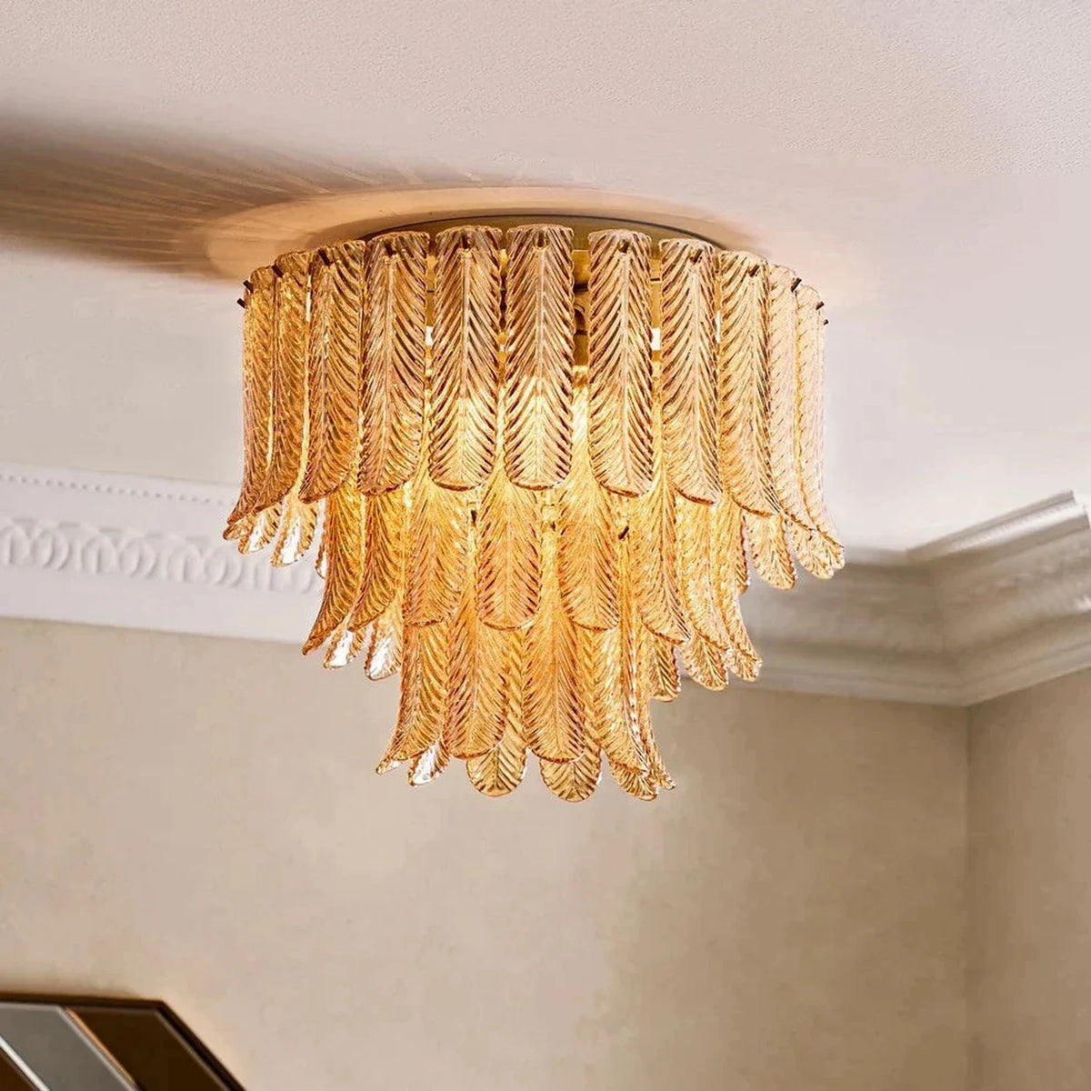 Waterfall Wall Sconce in amber crystal for Hallway light fixture by AUVIELIGHT
