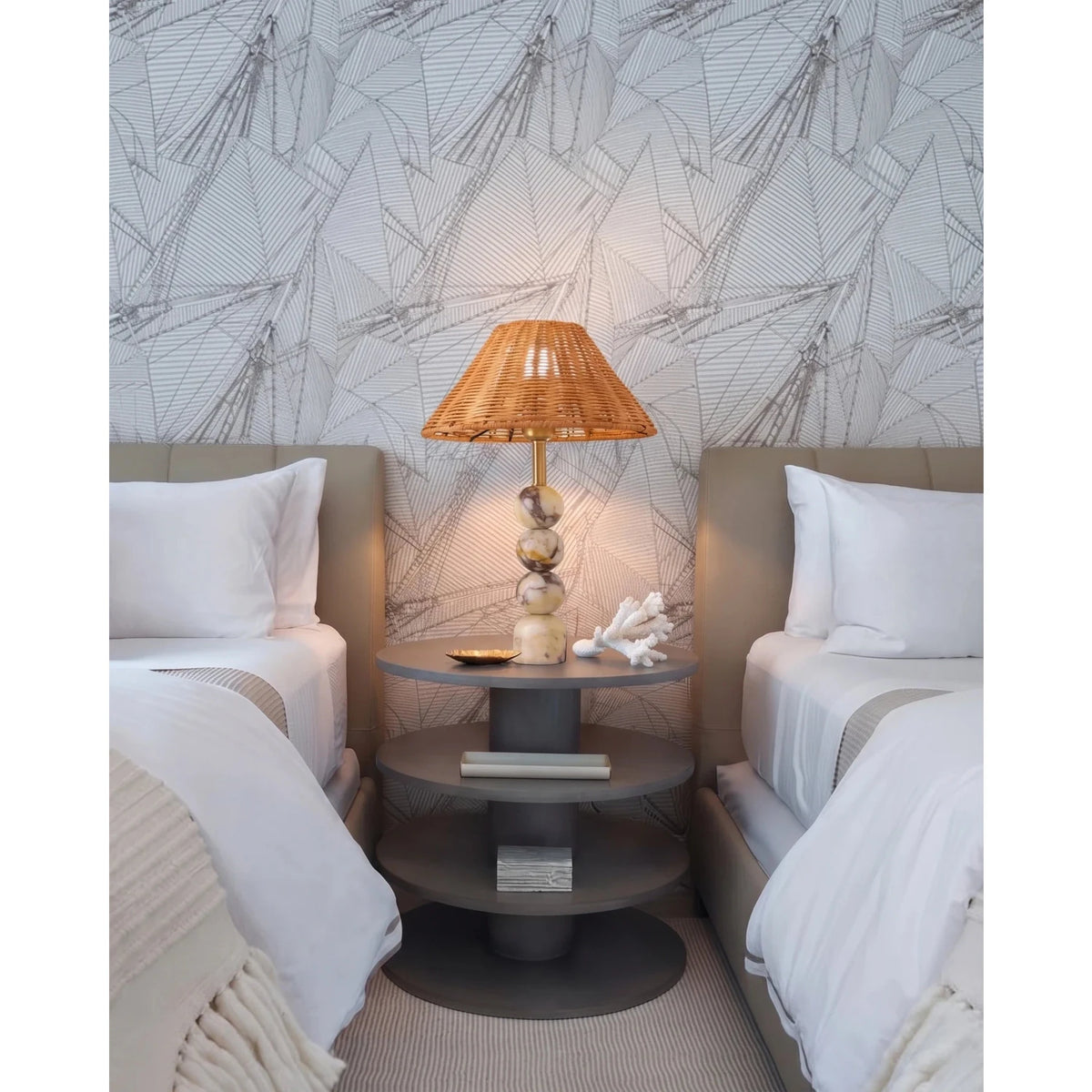 Woven Sphere Lamp in marble for Living Room light fixture by AUVIELIGHT