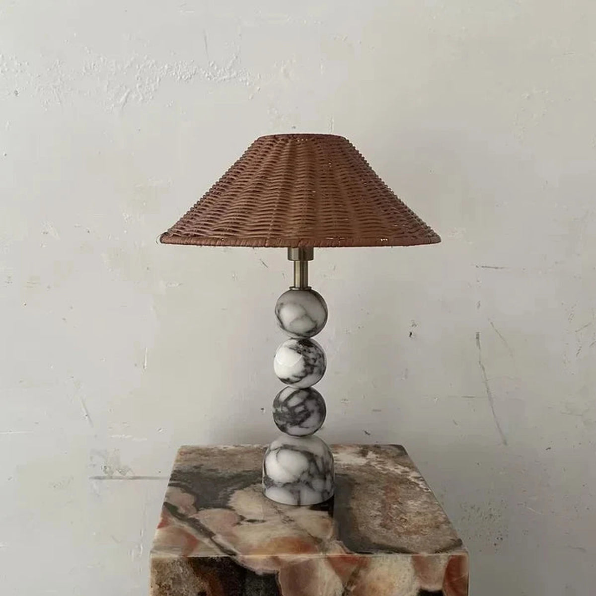 Woven Sphere Lamp in marble for Living Room light fixture by AUVIELIGHT