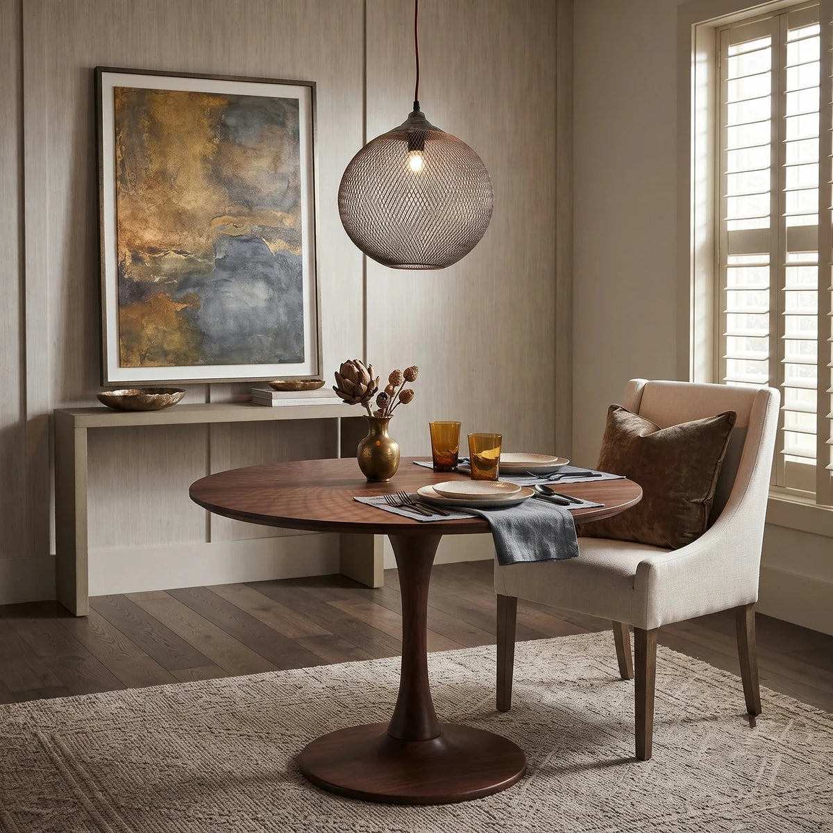 Woven Wire Globe Pendant Light for Kitchen Island by AUVIELIGHT