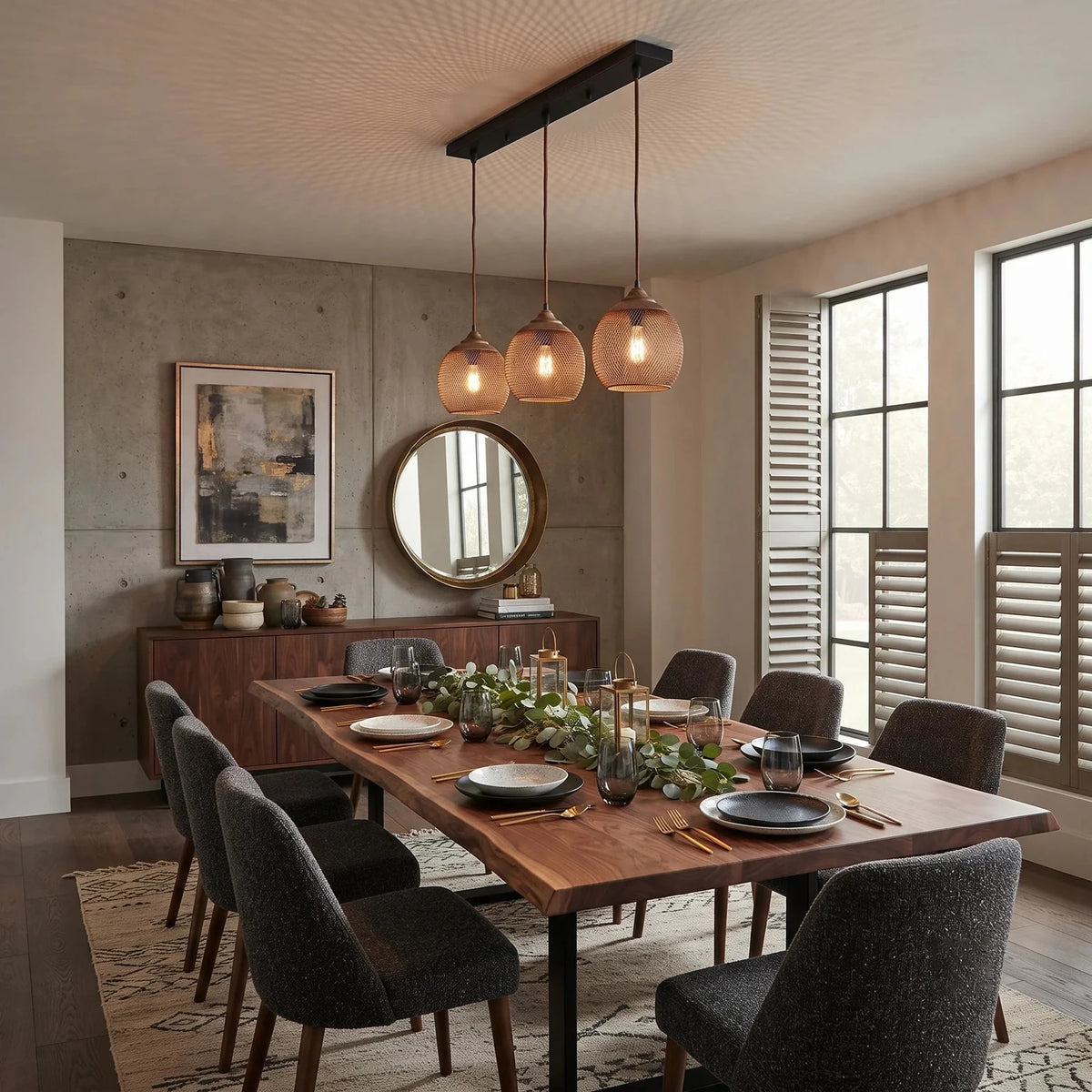 Woven Wire Globe Pendant Light for Kitchen Island by AUVIELIGHT