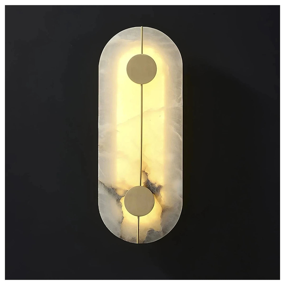 Zenith Organic Marble Sconce light fixture by AUVIELIGHT, ∅ 6.5″ x H 16.7″ / White & Gold